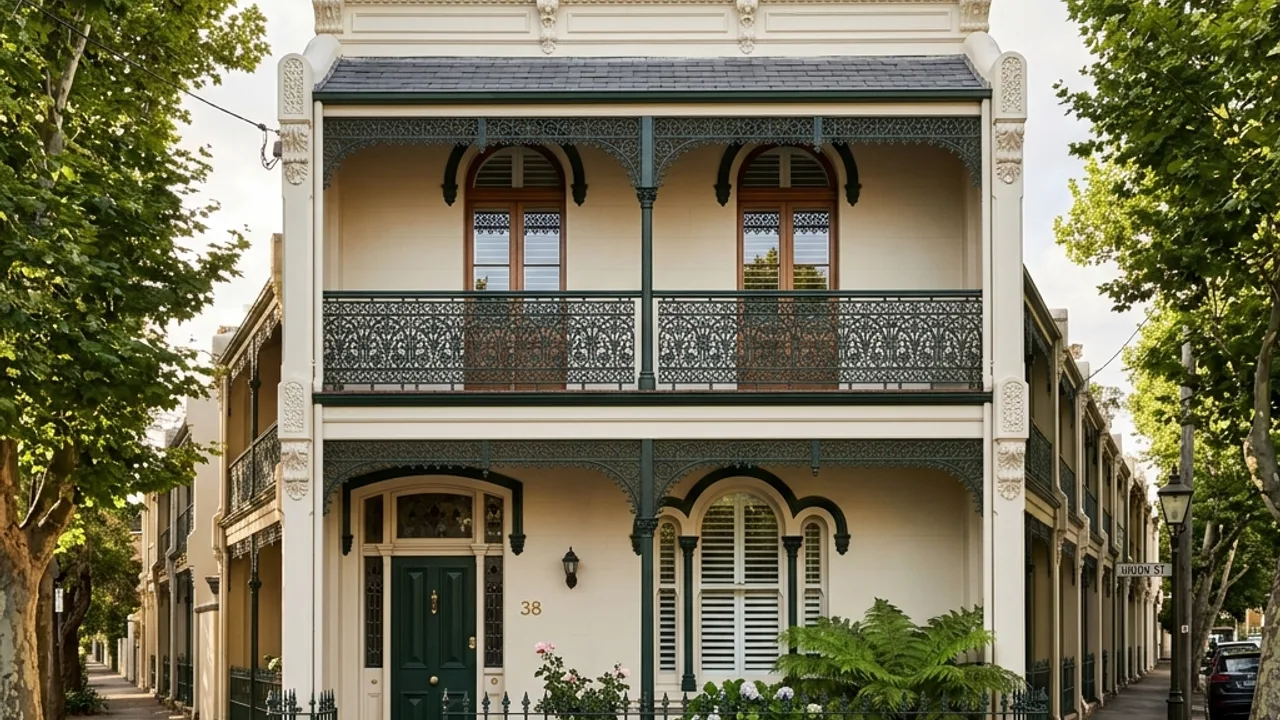 Restored Victorian terrace facade in inner Sydney