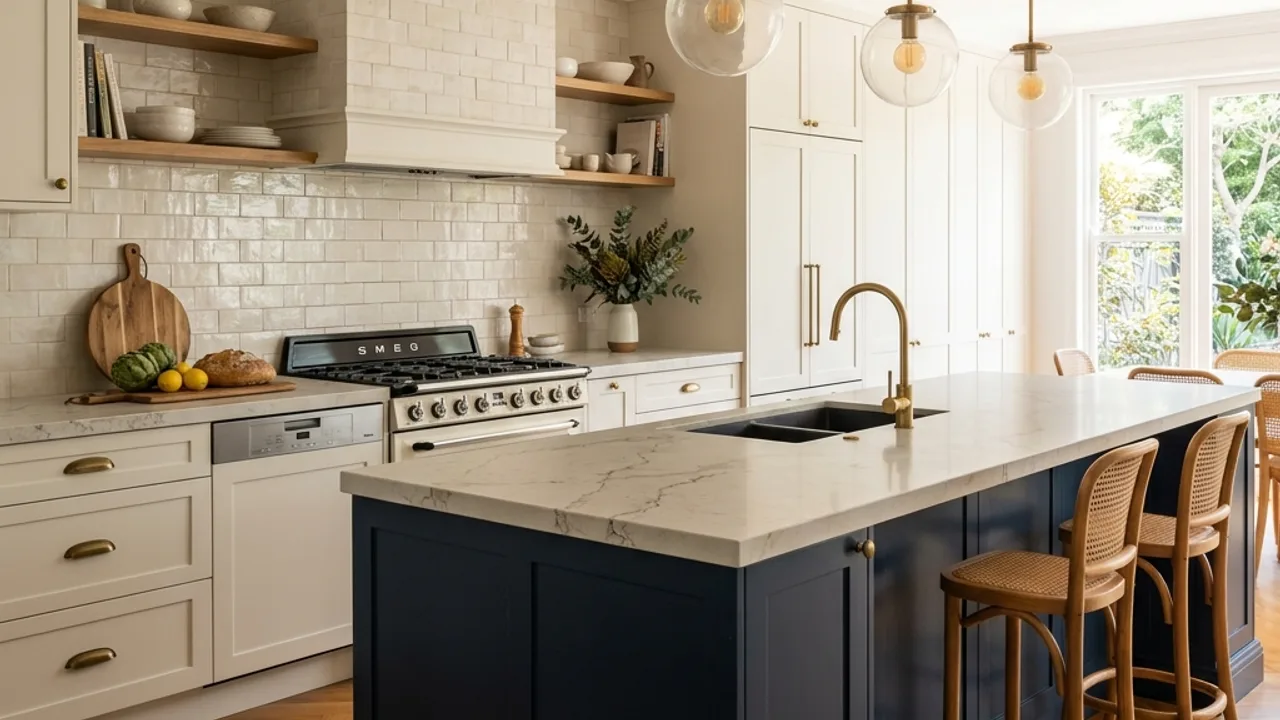 Finished Sydney kitchen renovation with island bench and joinery